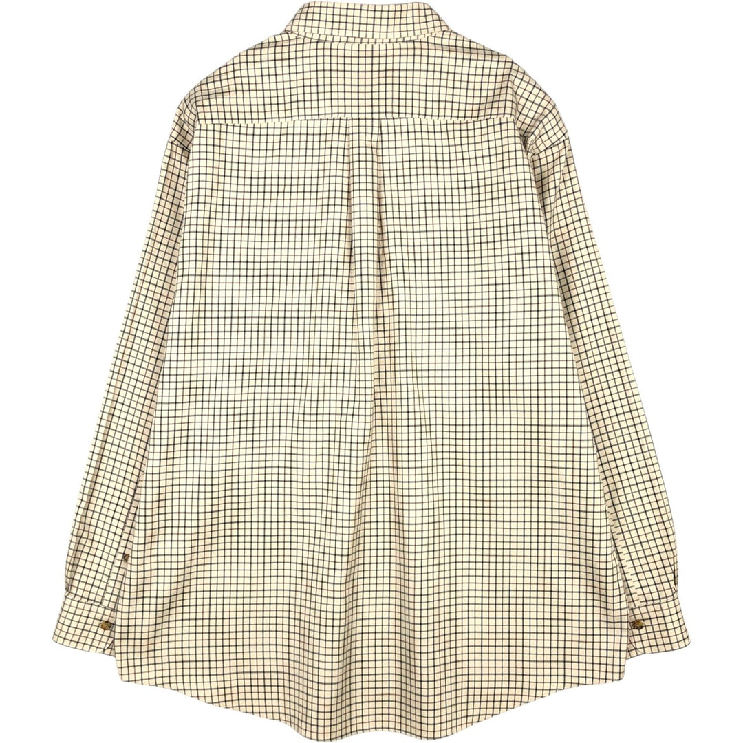 Brooks Brothers Est.1818 Long Sleeve Button-Down Check Shirt, Men's XL cotton unbleached Vintage Second Hand
