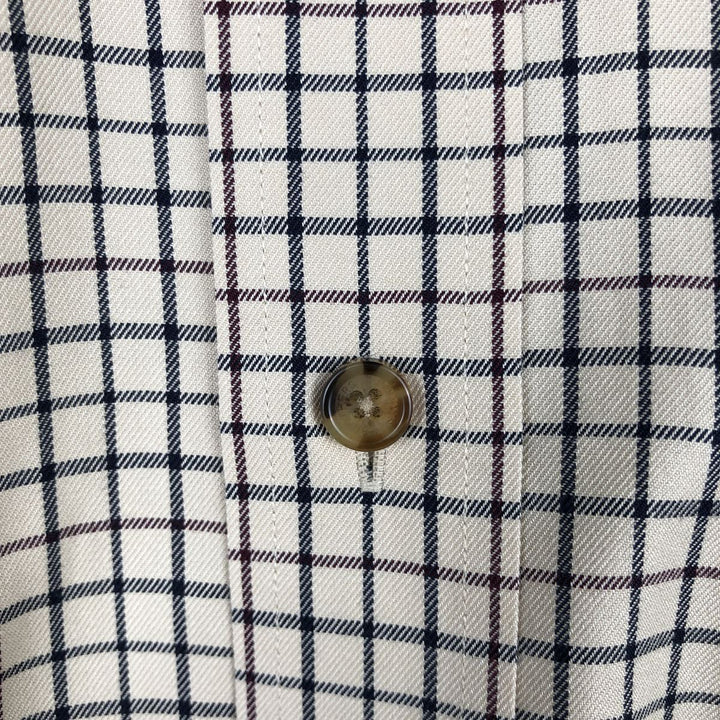 Brooks Brothers Est.1818 Long Sleeve Button-Down Check Shirt, Men's XL cotton unbleached Vintage Second Hand