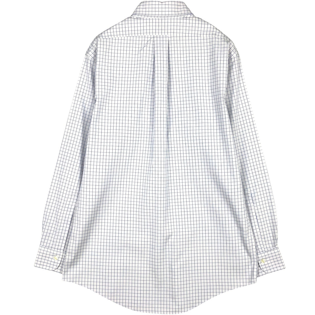 Brooks Brothers Est.1818 Long Sleeve Button-Down Check Shirt, Men's Size M cotton white type Vintage Second Hand