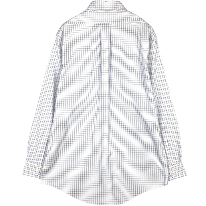 Brooks Brothers Est.1818 Long Sleeve Button-Down Check Shirt, Men's Size M cotton white type Vintage Second Hand