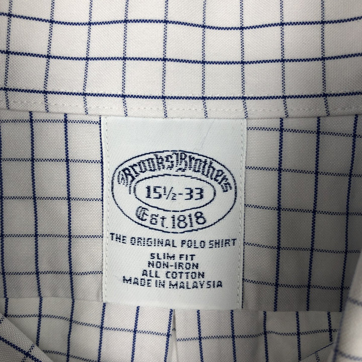 Brooks Brothers Est.1818 Long Sleeve Button-Down Check Shirt, Men's Size M cotton white type Vintage Second Hand