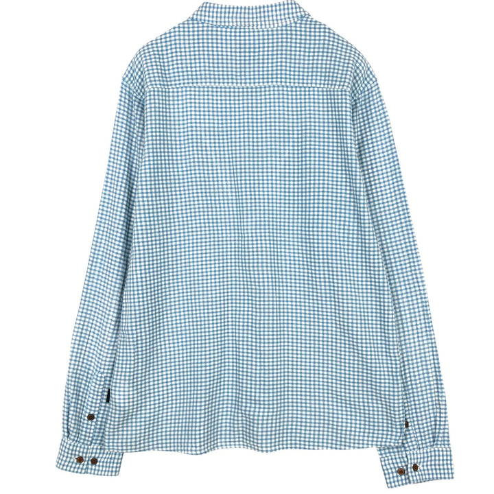 Patagonia Organic Cotton 53833SP16 Long-Sleeve Cotton Check Shirt, Men's Size L (approx.) Organic cotton Blue type light blue Vintage Second Hand