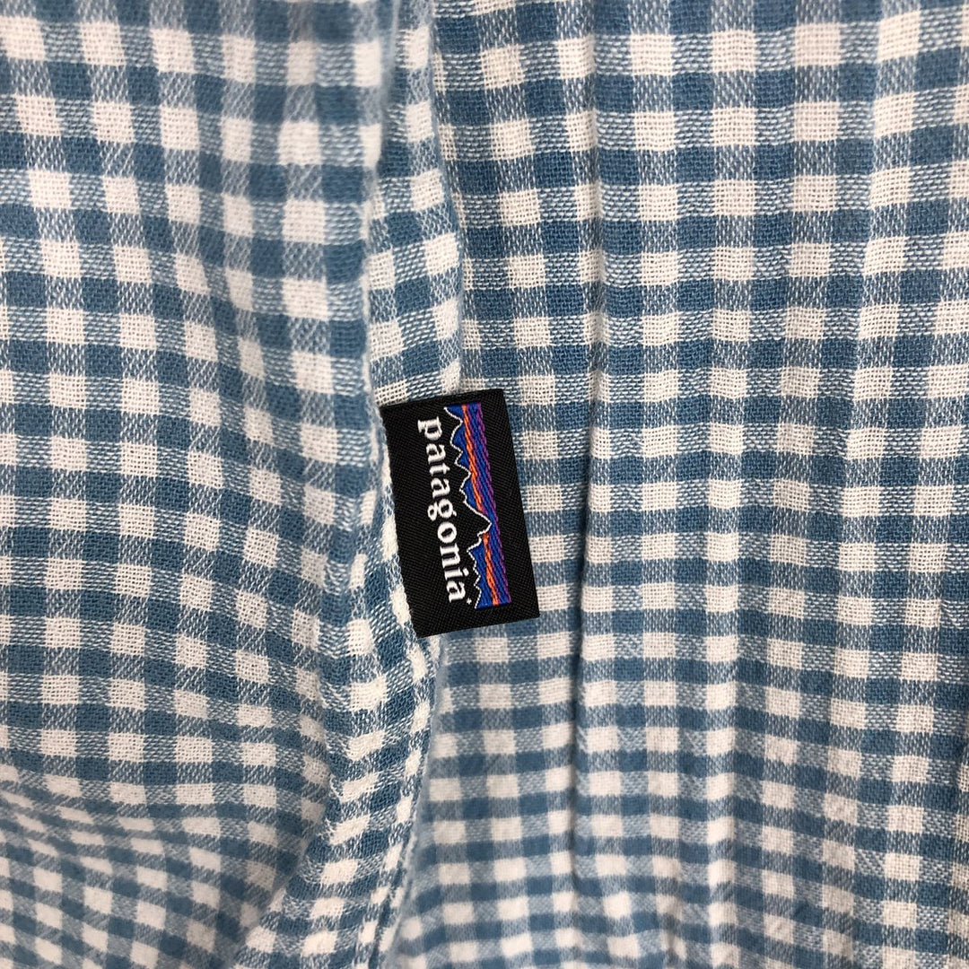 Patagonia Organic Cotton 53833SP16 Long-Sleeve Cotton Check Shirt, Men's Size L (approx.) Organic cotton Blue type light blue Vintage Second Hand