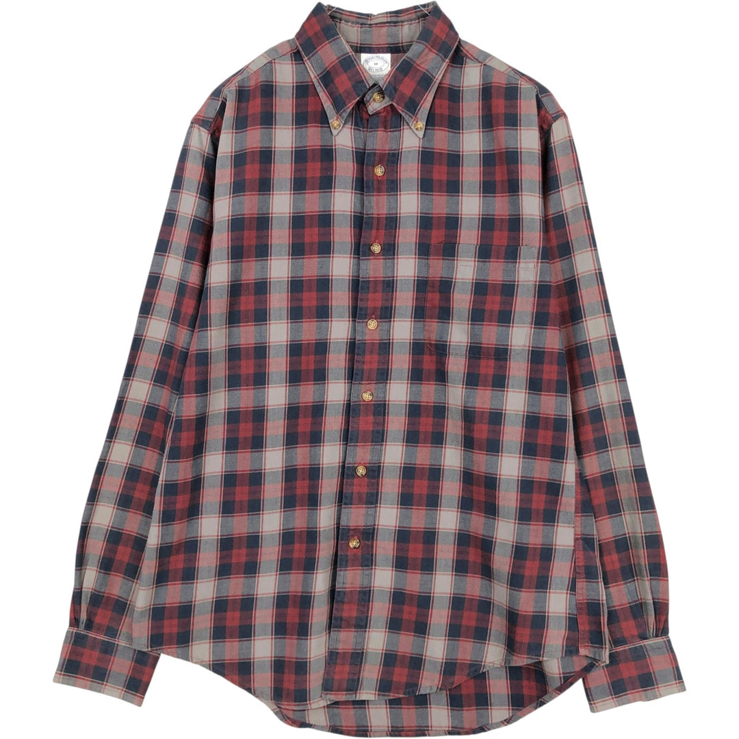 Brooks Brothers Est.1818 Long Sleeve Button-Down Check Shirt, Men's Size M cotton red type Vintage Second Hand