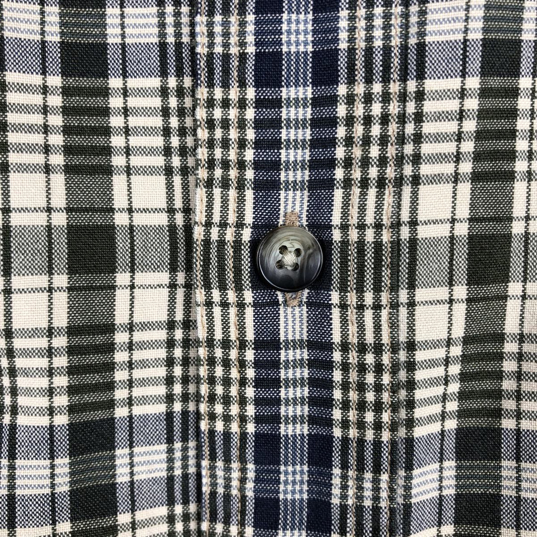 80s-90'S LLBean long-sleeved check shirt, men's size L (approx.) cotton Beige type Vintage Second Hand