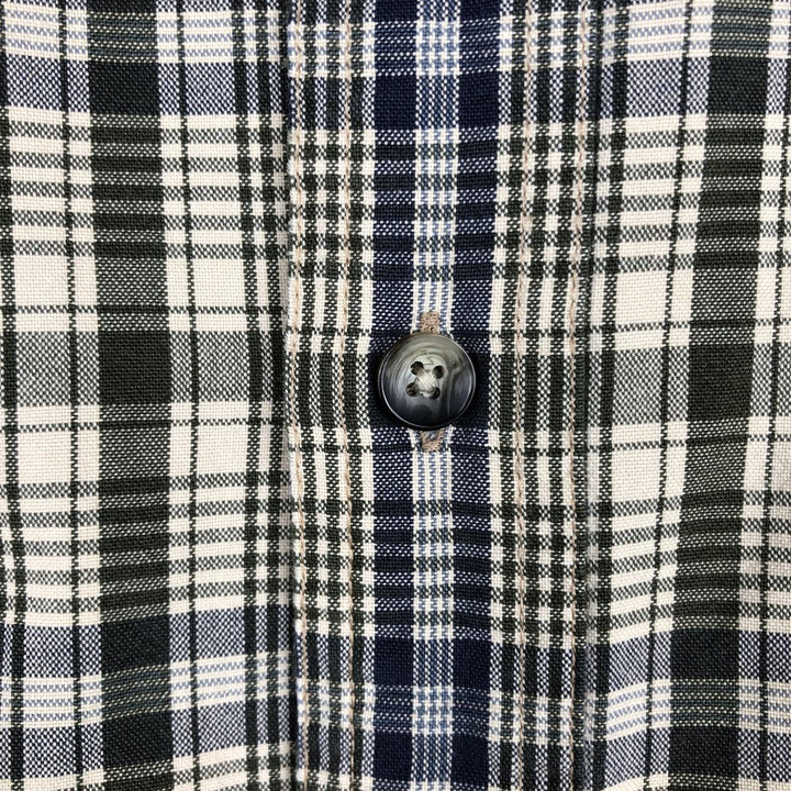 80s-90'S LLBean long-sleeved check shirt, men's size L (approx.) cotton Beige type Vintage Second Hand