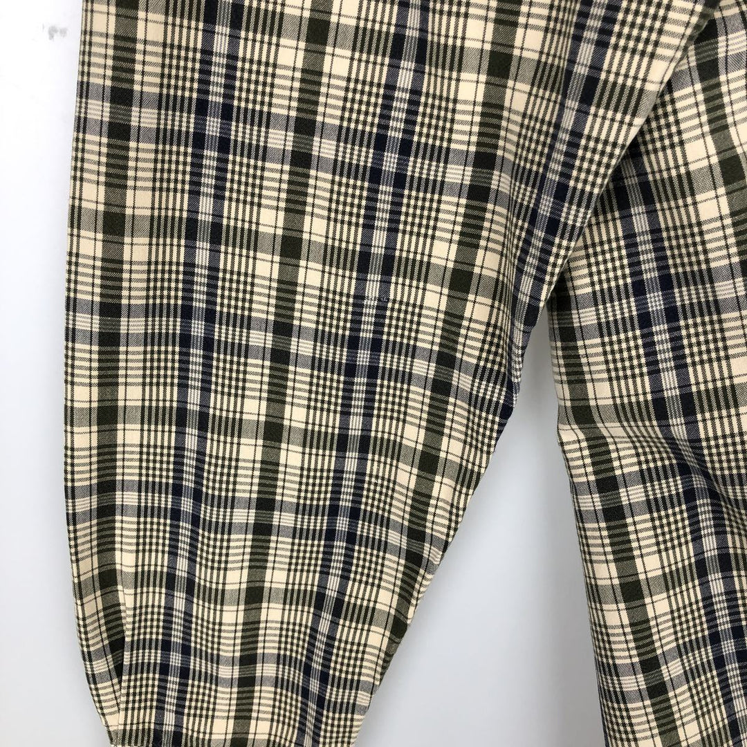 80s-90'S LLBean long-sleeved check shirt, men's size L (approx.) cotton Beige type Vintage Second Hand