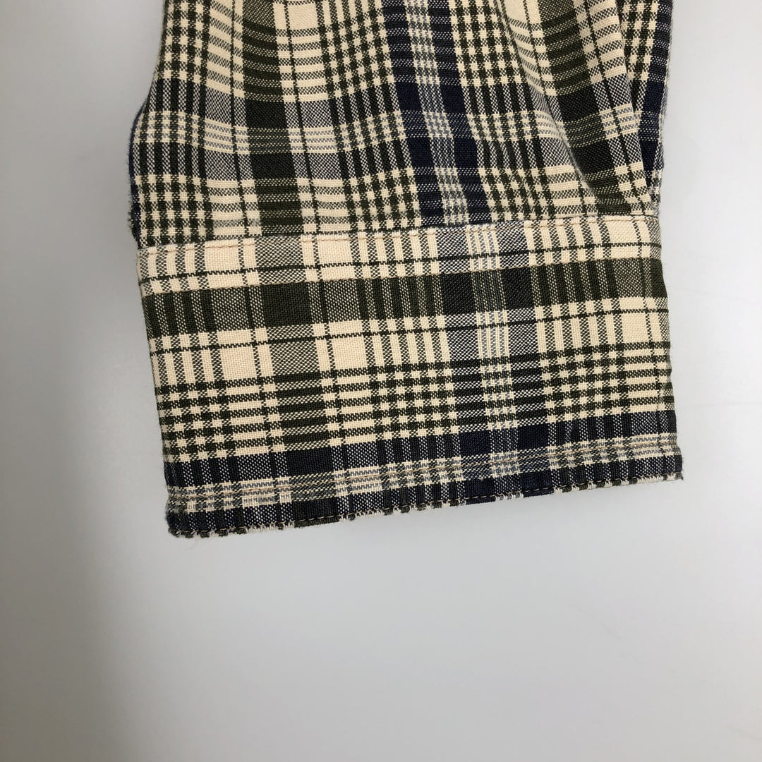 80s-90'S LLBean long-sleeved check shirt, men's size L (approx.) cotton Beige type Vintage Second Hand