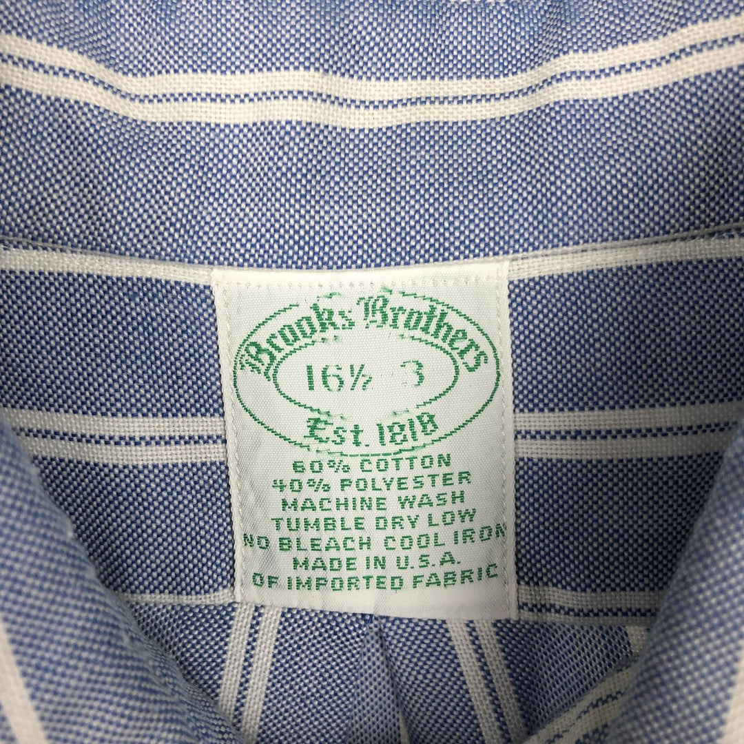 Brooks Brothers Est.1818 Multi-Stripe Long-Sleeve Button-Down Stripe Shirt, Made in USA, Men's Size L (approx.) cotton navy blue type Vintage Second Hand