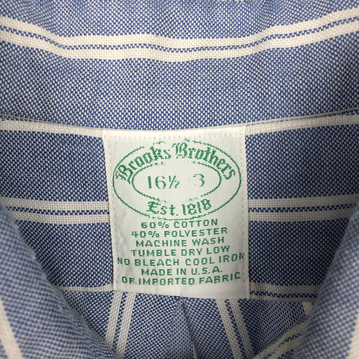 Brooks Brothers Est.1818 Multi-Stripe Long-Sleeve Button-Down Stripe Shirt, Made in USA, Men's Size L (approx.) cotton navy blue type Vintage Second Hand