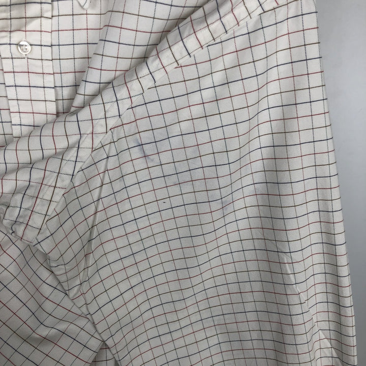 Brooks Brothers MAKERS Long Sleeve Button-Down Check Shirt Made in USA Men's XL Supima Cotton white type Vintage Second Hand