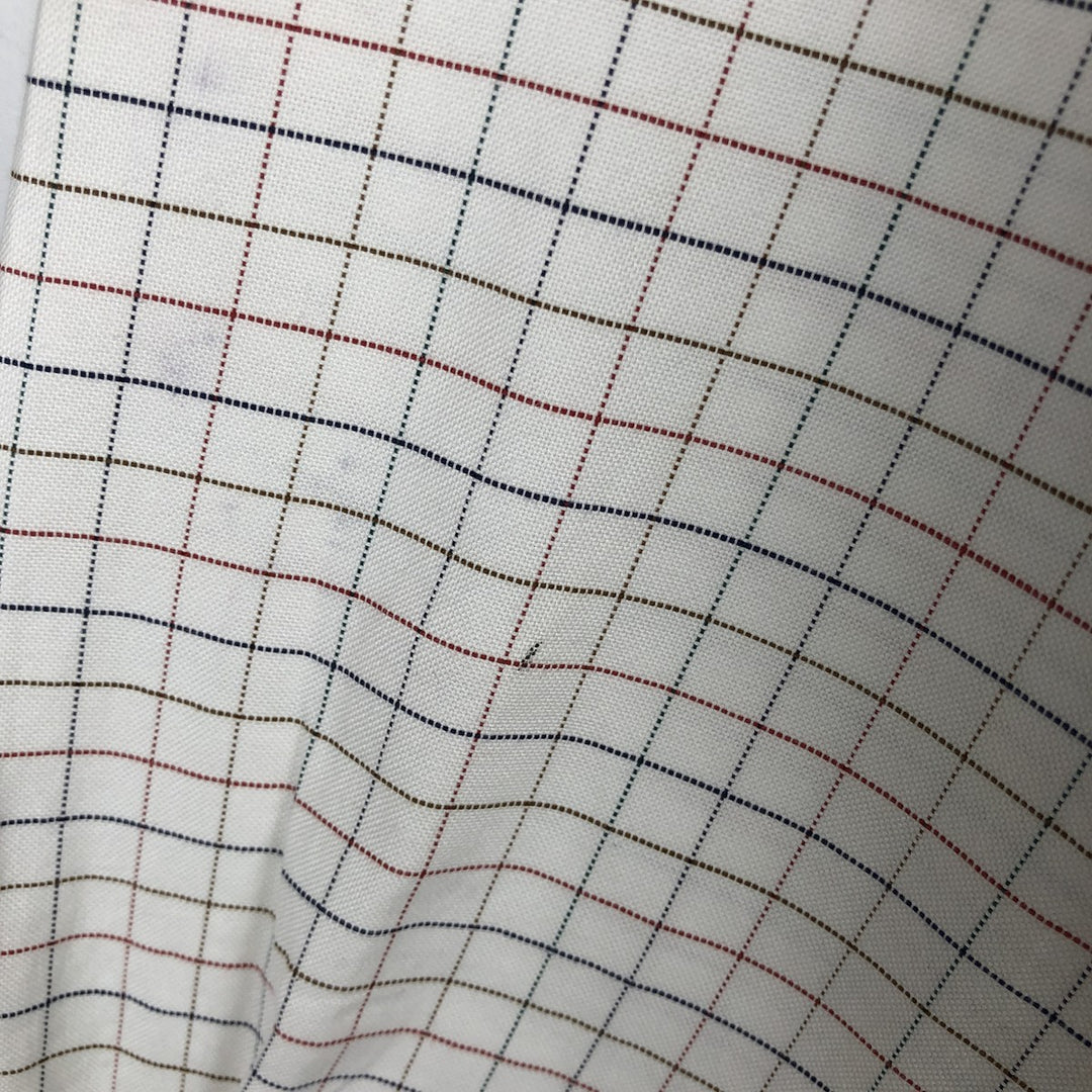 Brooks Brothers MAKERS Long Sleeve Button-Down Check Shirt Made in USA Men's XL Supima Cotton white type Vintage Second Hand