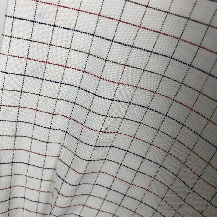 Brooks Brothers MAKERS Long Sleeve Button-Down Check Shirt Made in USA Men's XL Supima Cotton white type Vintage Second Hand