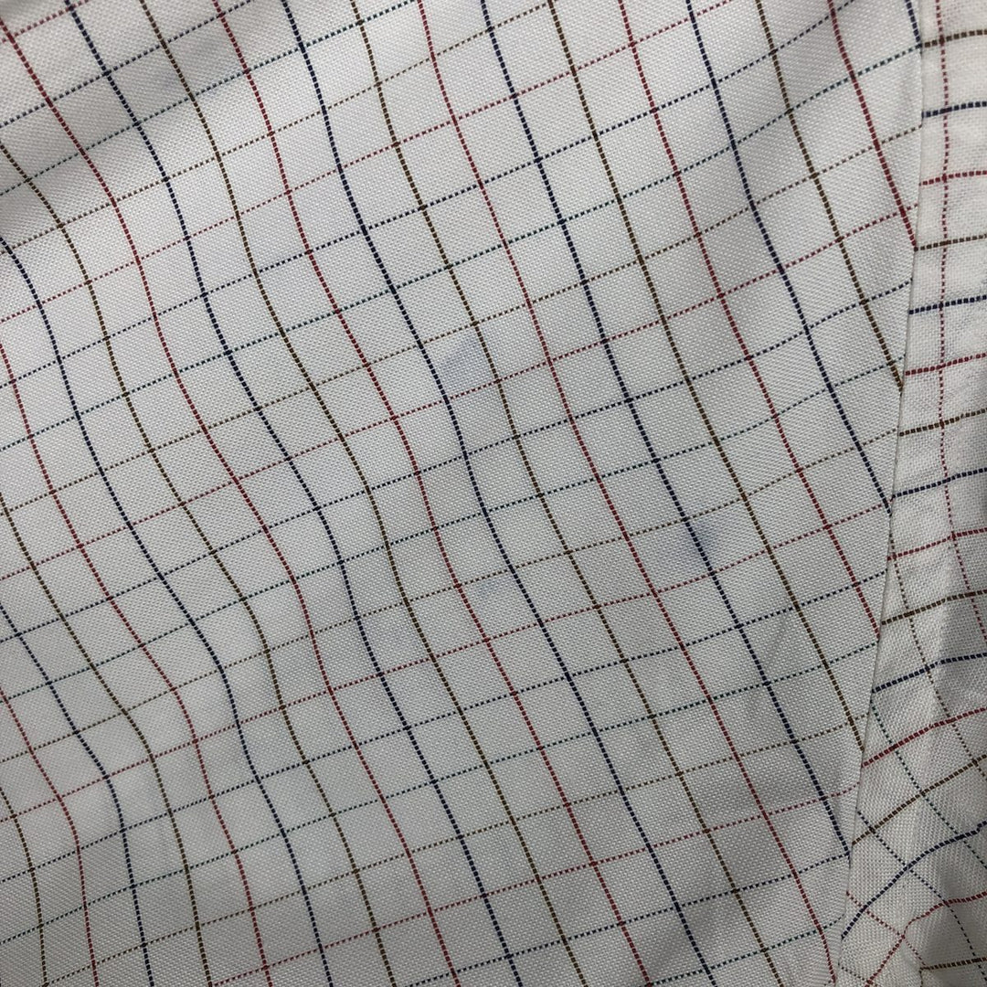 Brooks Brothers MAKERS Long Sleeve Button-Down Check Shirt Made in USA Men's XL Supima Cotton white type Vintage Second Hand