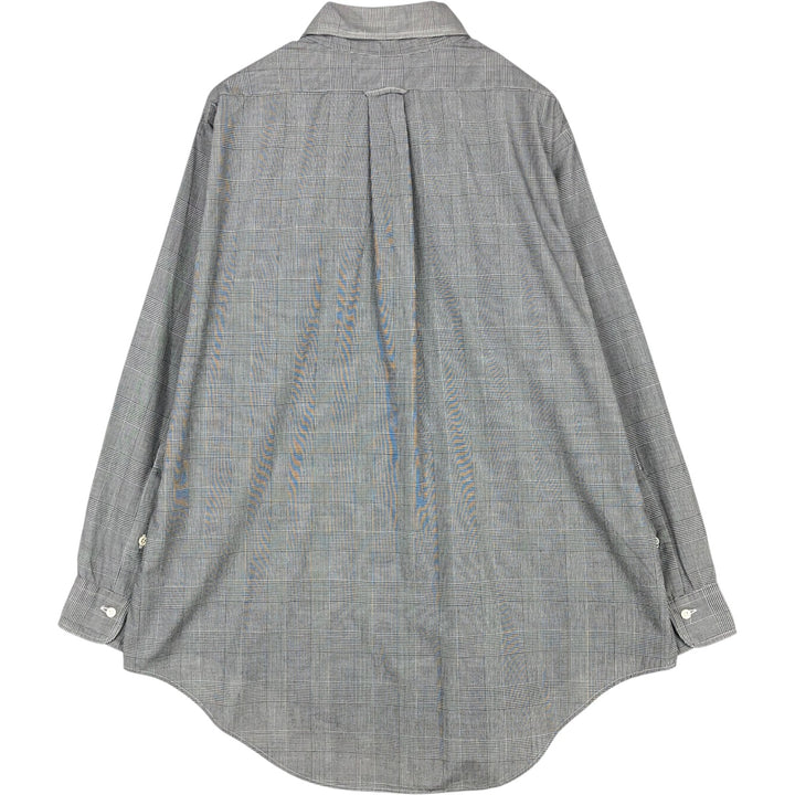 Brooks Brothers Est.1818 Long Sleeve Button-Down Check Shirt Made in USA Men's Size L cotton gray type Vintage Second Hand