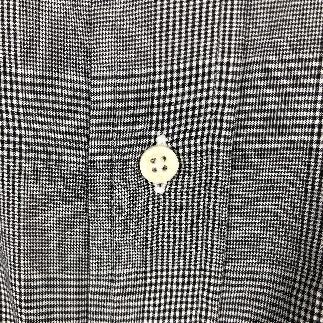 Brooks Brothers Est.1818 Long Sleeve Button-Down Check Shirt Made in USA Men's Size L cotton gray type Vintage Second Hand