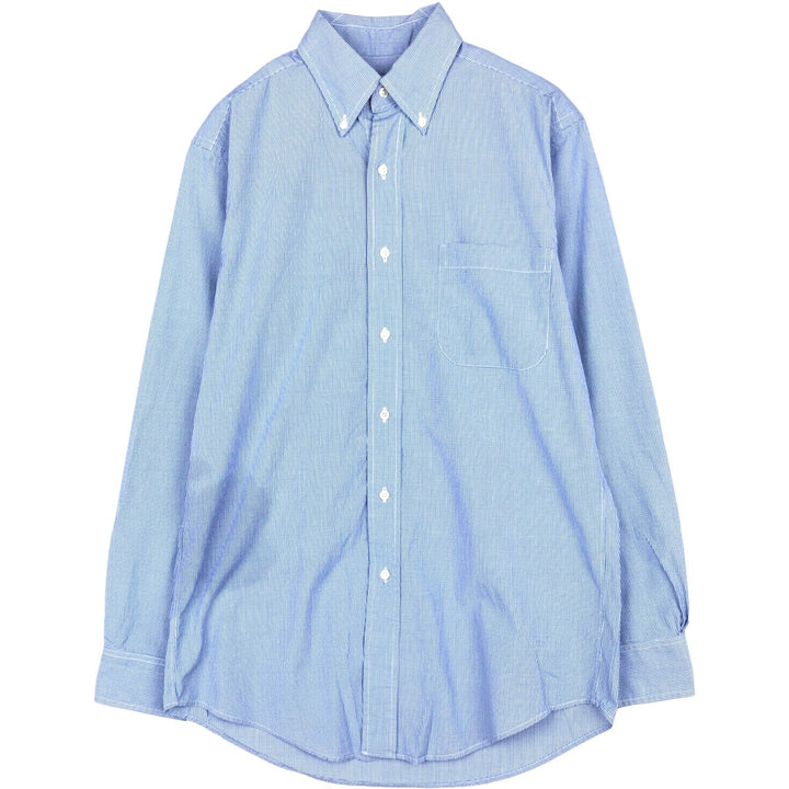 Brooks Brothers MAKERS Long-Sleeve Button-Down Check Shirt, Made in USA, Men's Size S (approx.) cotton blue type Vintage Second Hand