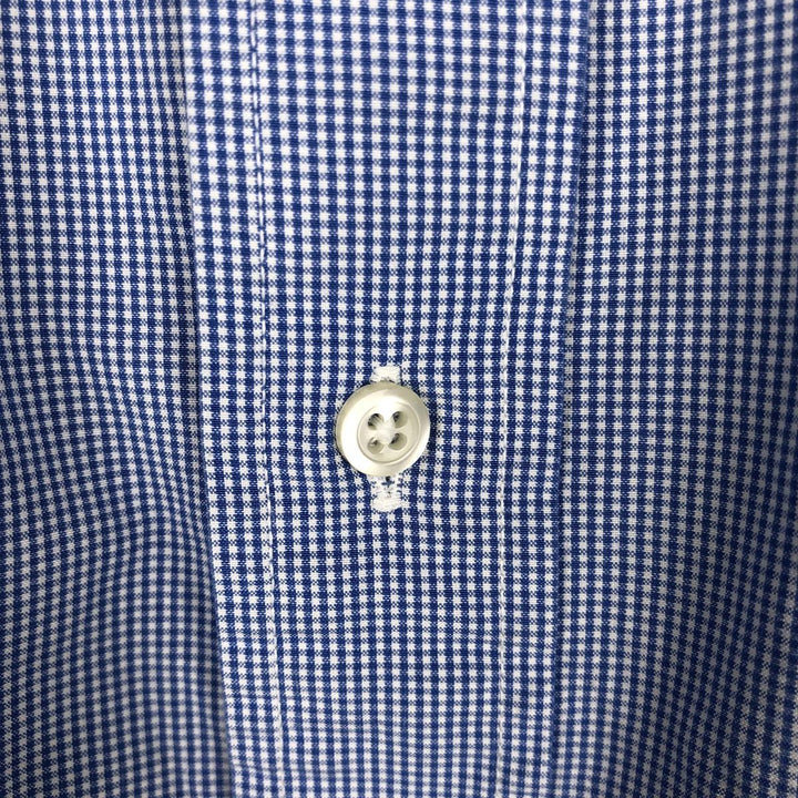 Brooks Brothers MAKERS Long-Sleeve Button-Down Check Shirt, Made in USA, Men's Size S (approx.) cotton blue type Vintage Second Hand