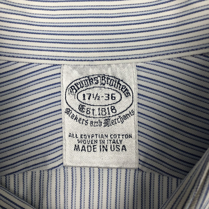 Brooks Brothers Est.1818 Long Sleeve Cotton Striped Shirt Made in USA Men's XL cotton blue type Vintage Second Hand