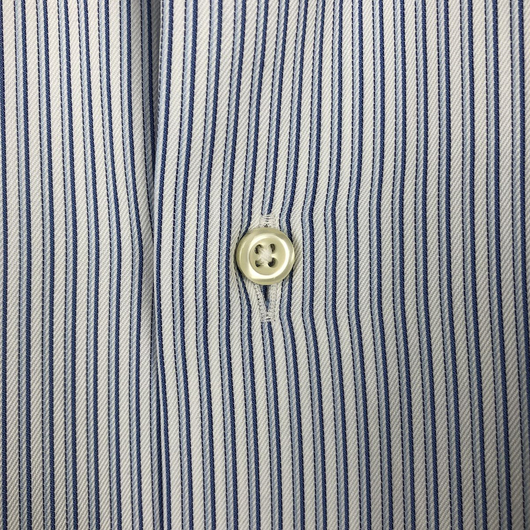 Brooks Brothers Est.1818 Long Sleeve Cotton Striped Shirt Made in USA Men's XL cotton blue type Vintage Second Hand