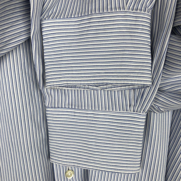 Brooks Brothers Est.1818 Long Sleeve Cotton Striped Shirt Made in USA Men's XL cotton blue type Vintage Second Hand