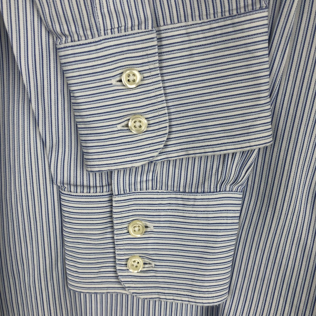 Brooks Brothers Est.1818 Long Sleeve Cotton Striped Shirt Made in USA Men's XL cotton blue type Vintage Second Hand