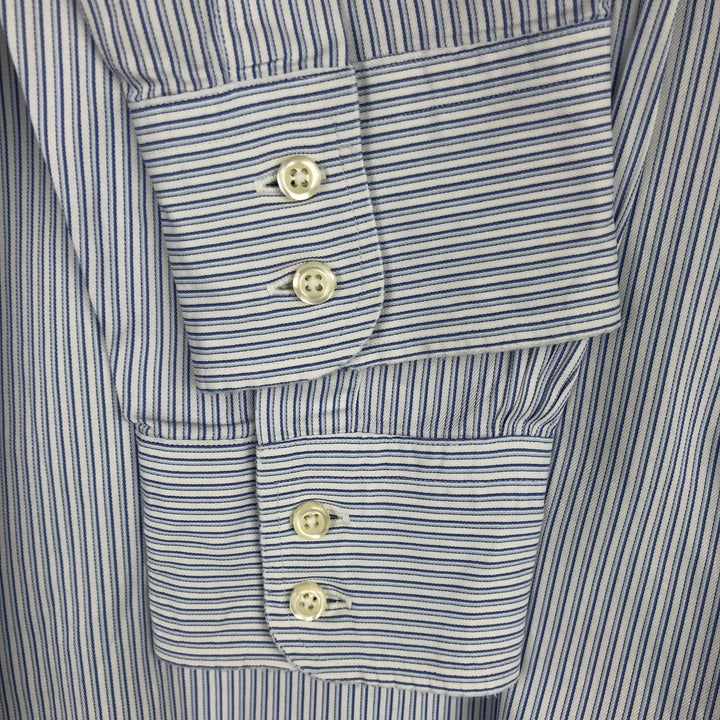 Brooks Brothers Est.1818 Long Sleeve Cotton Striped Shirt Made in USA Men's XL cotton blue type Vintage Second Hand