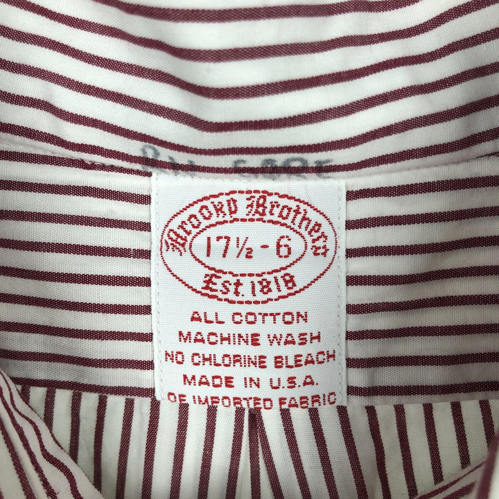 Brooks Brothers Est.1818 Long Sleeve Cotton Striped Shirt Made in USA Men's XL cotton red type reddish brown Vintage Second Hand
