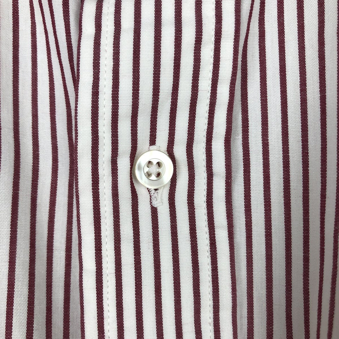 Brooks Brothers Est.1818 Long Sleeve Cotton Striped Shirt Made in USA Men's XL cotton red type reddish brown Vintage Second Hand