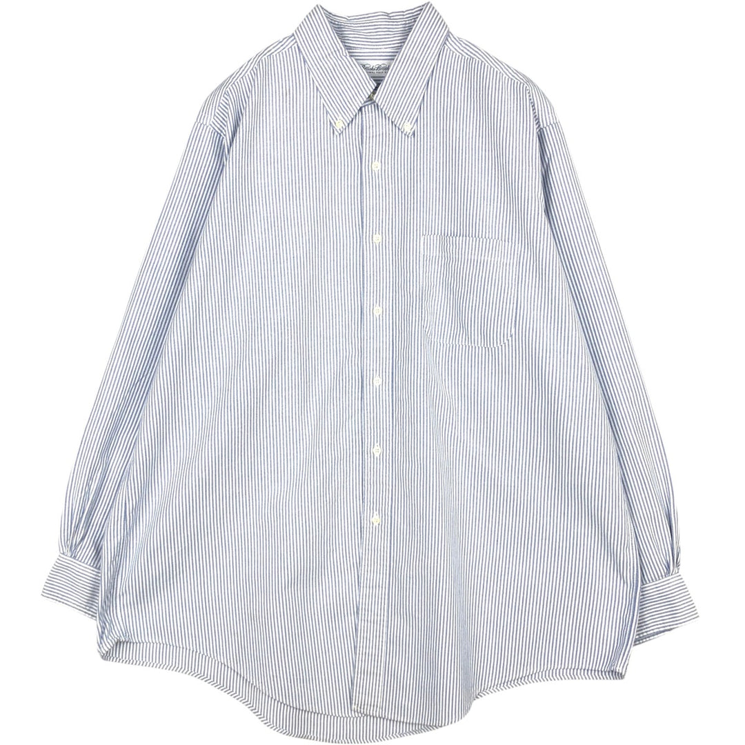 Brooks Brothers Long Sleeve Button-Down Striped Shirt Made in USA Men's XL Supima Cotton Blue type light blue Vintage Second Hand