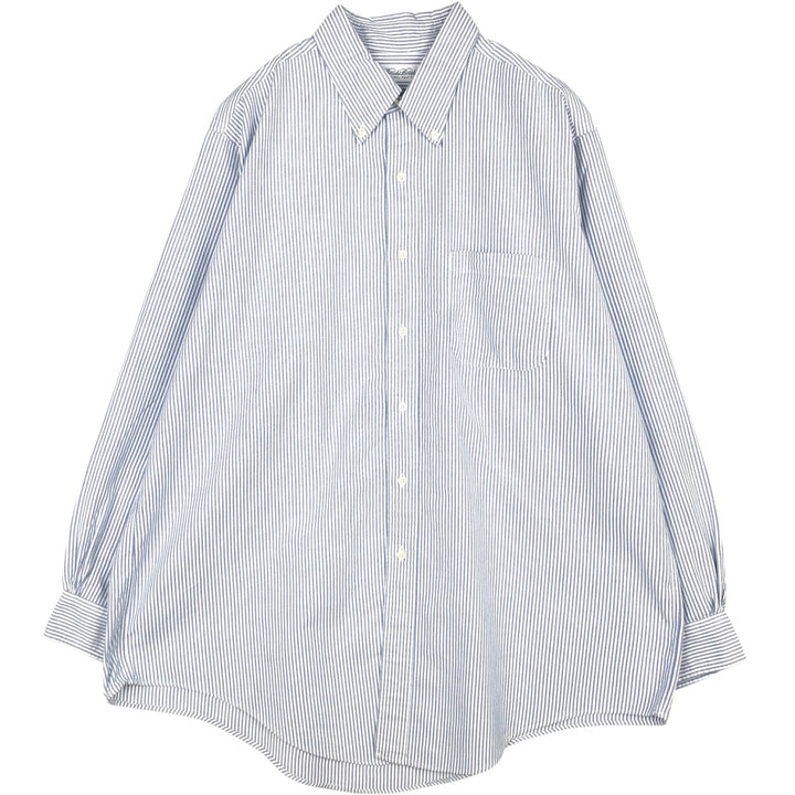 Brooks Brothers Long Sleeve Button-Down Striped Shirt Made in USA Men's XL Supima Cotton Blue type light blue Vintage Second Hand