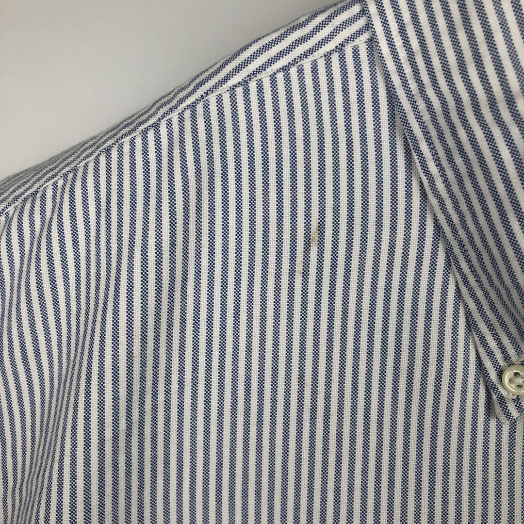 Brooks Brothers Long Sleeve Button-Down Striped Shirt Made in USA Men's XL Supima Cotton Blue type light blue Vintage Second Hand