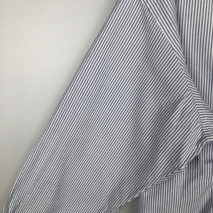 Brooks Brothers Long Sleeve Button-Down Striped Shirt Made in USA Men's XL Supima Cotton Blue type light blue Vintage Second Hand