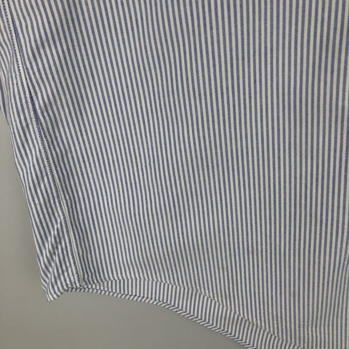 Brooks Brothers Long Sleeve Button-Down Striped Shirt Made in USA Men's XL Supima Cotton Blue type light blue Vintage Second Hand