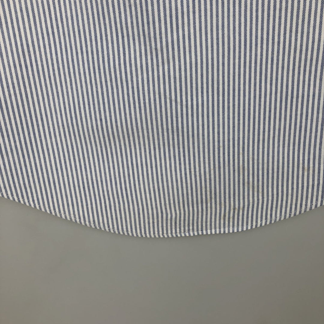 Brooks Brothers Long Sleeve Button-Down Striped Shirt Made in USA Men's XL Supima Cotton Blue type light blue Vintage Second Hand