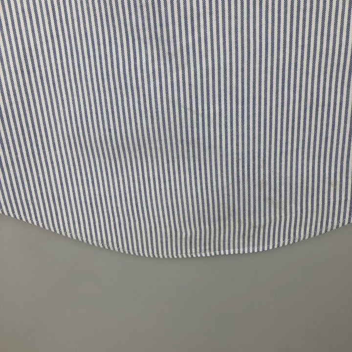 Brooks Brothers Long Sleeve Button-Down Striped Shirt Made in USA Men's XL Supima Cotton Blue type light blue Vintage Second Hand