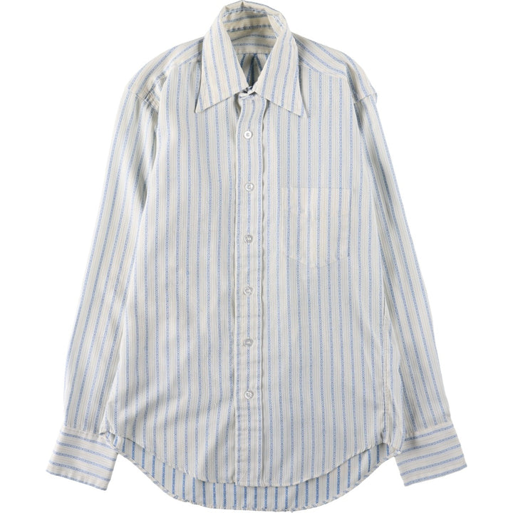 Long-sleeved striped shirt, men's size L (approx.) unclear Blue type light blue Vintage Second Hand