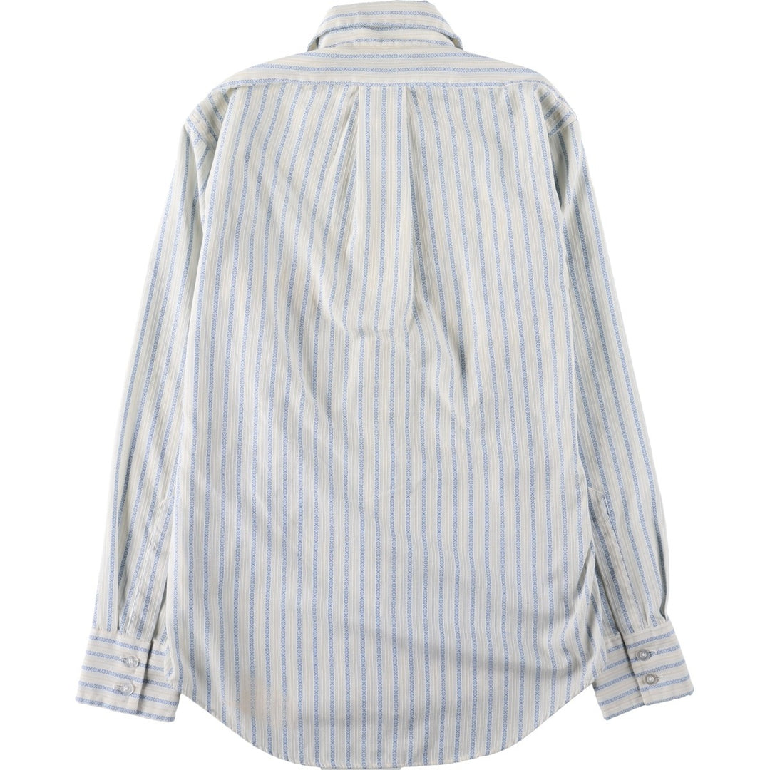 Long-sleeved striped shirt, men's size L (approx.) unclear Blue type light blue Vintage Second Hand