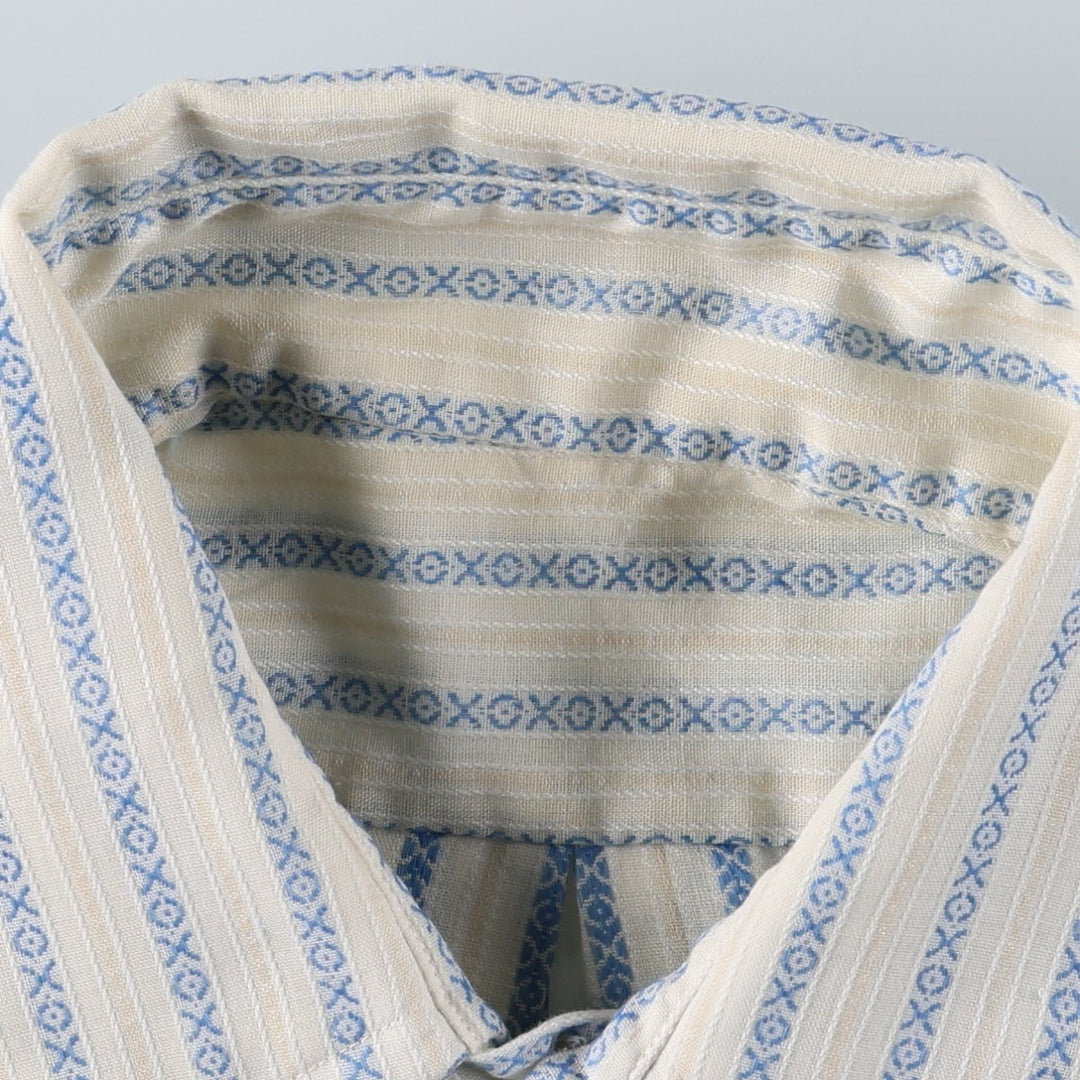 Long-sleeved striped shirt, men's size L (approx.) unclear Blue type light blue Vintage Second Hand