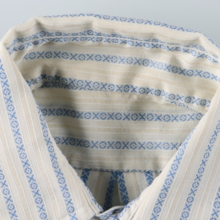 Long-sleeved striped shirt, men's size L (approx.) unclear Blue type light blue Vintage Second Hand
