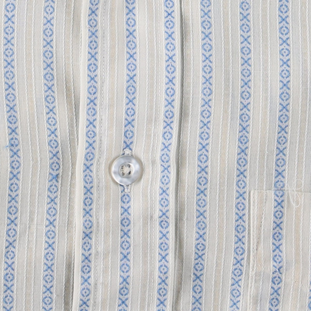 Long-sleeved striped shirt, men's size L (approx.) unclear Blue type light blue Vintage Second Hand