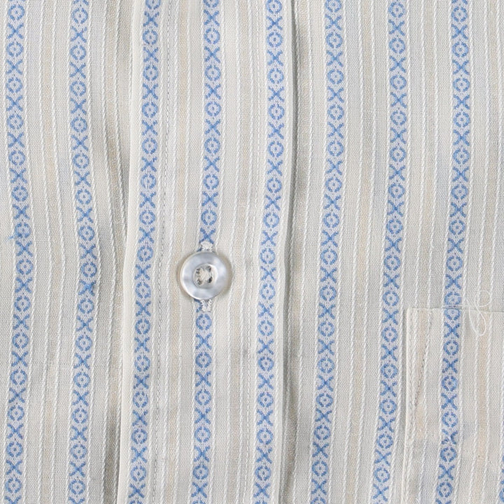 Long-sleeved striped shirt, men's size L (approx.) unclear Blue type light blue Vintage Second Hand