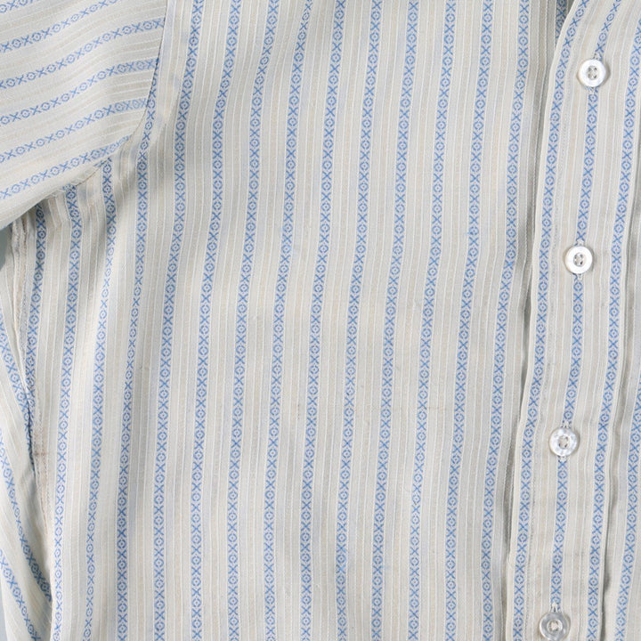 Long-sleeved striped shirt, men's size L (approx.) unclear Blue type light blue Vintage Second Hand