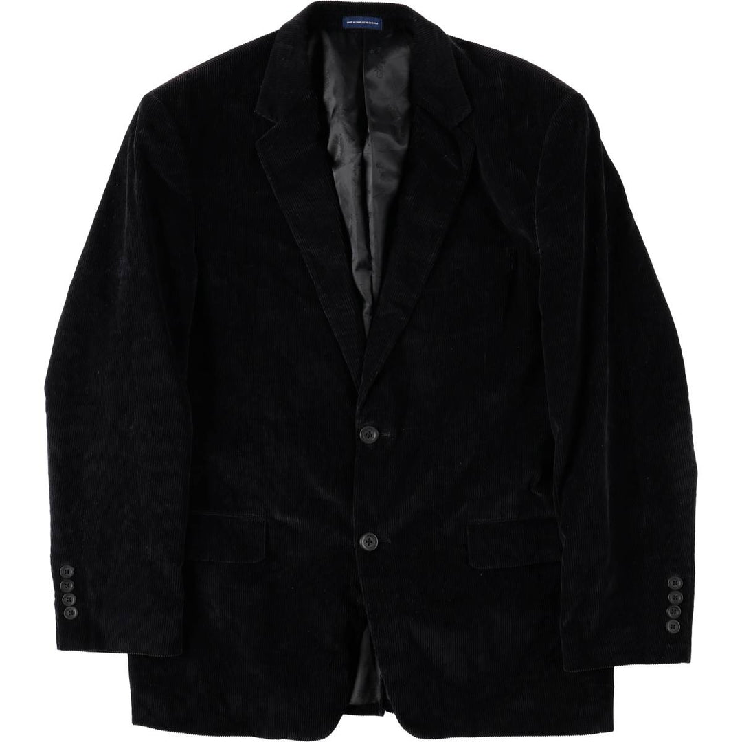 STAFFORD CLASSIC FIT Corduroy Tailored Jacket (Men's Size L) cotton black type Vintage Second Hand