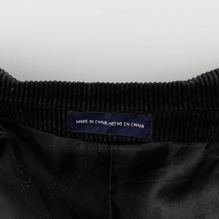 STAFFORD CLASSIC FIT Corduroy Tailored Jacket (Men's Size L) cotton black type Vintage Second Hand