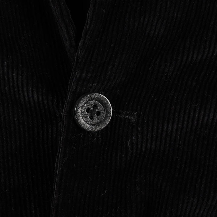 STAFFORD CLASSIC FIT Corduroy Tailored Jacket (Men's Size L) cotton black type Vintage Second Hand