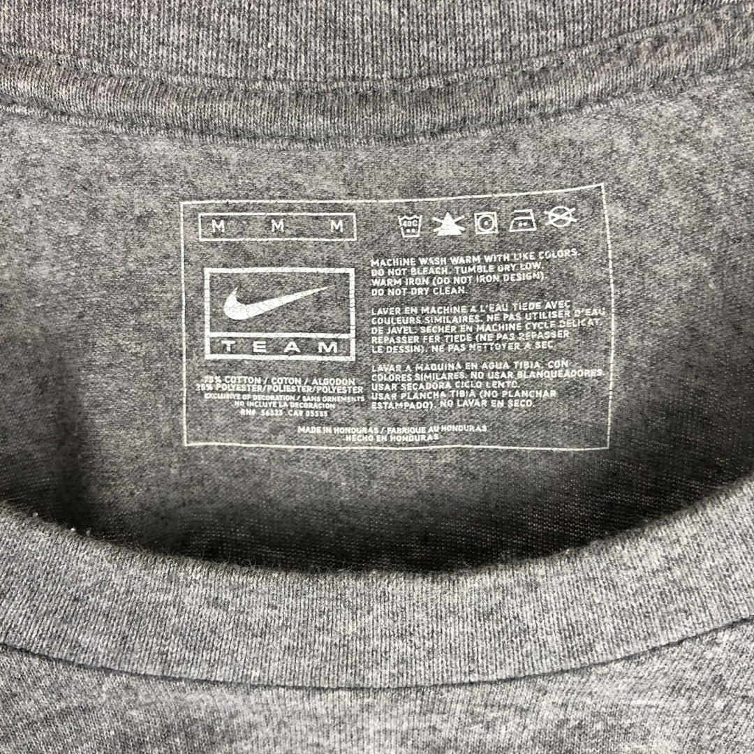 Nike Team Print Long-Sleeve T-Shirt, Men's Size M (Equivalent), Crew Neck cotton gray type Vintage Second Hand