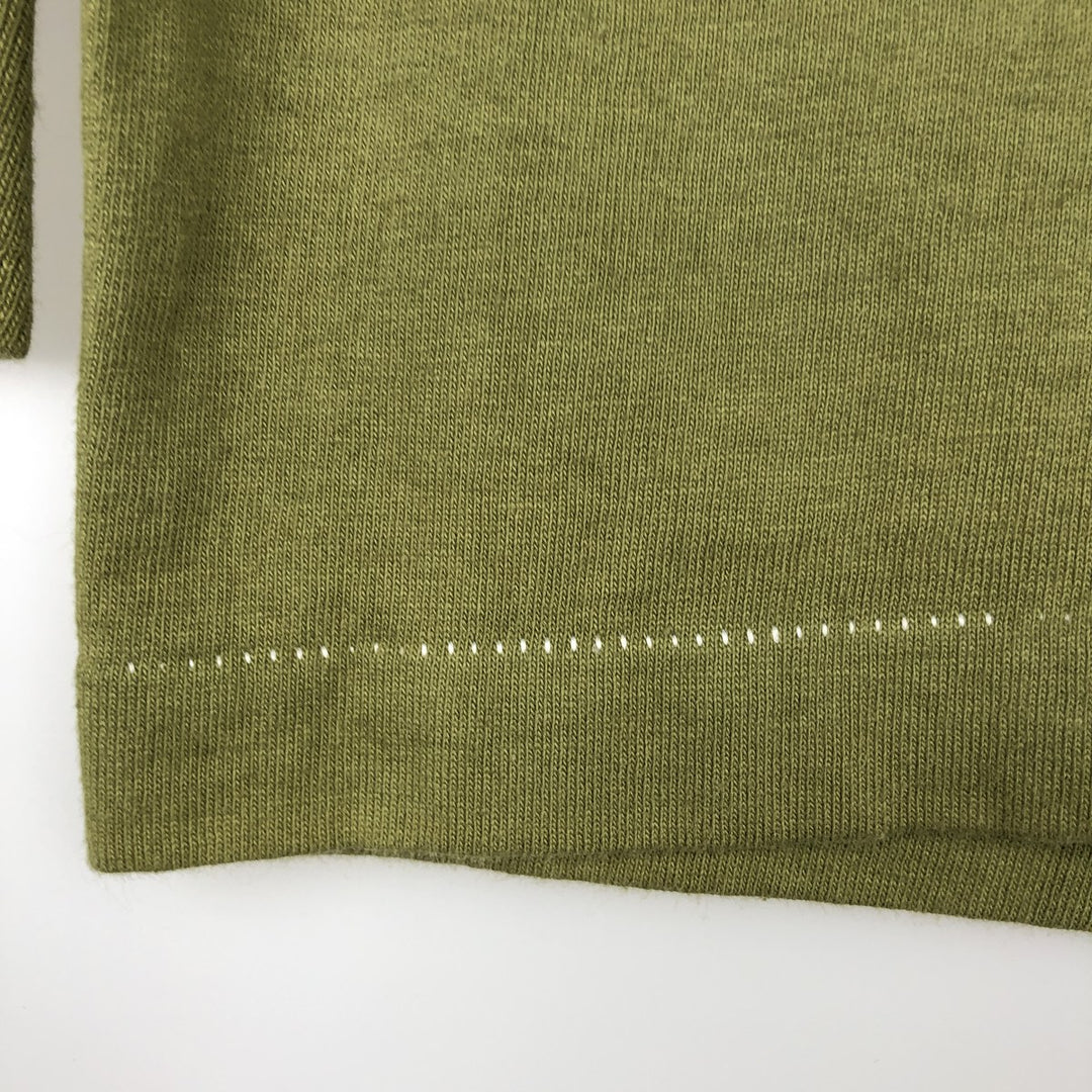 90'S Anvil Plain Long-Sleeve T-Shirt, Made in USA, Men's XL equivalent, Crew Neck. cotton green type yellow green Vintage Second Hand