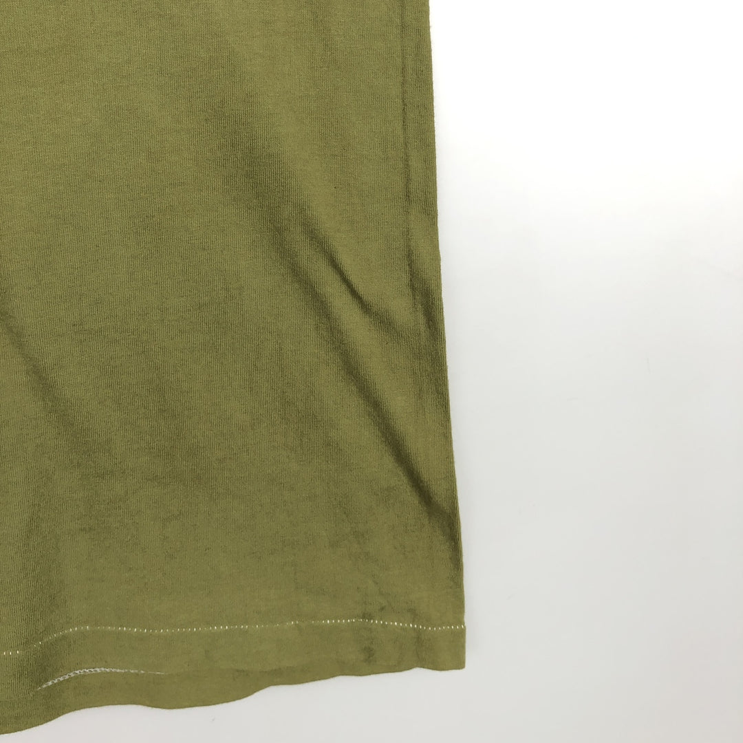 90'S Anvil Plain Long-Sleeve T-Shirt, Made in USA, Men's XL equivalent, Crew Neck. cotton green type yellow green Vintage Second Hand