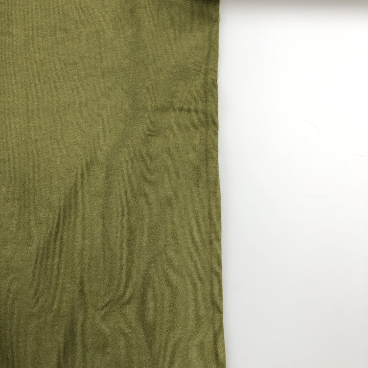 90'S Anvil Plain Long-Sleeve T-Shirt, Made in USA, Men's XL equivalent, Crew Neck. cotton green type yellow green Vintage Second Hand